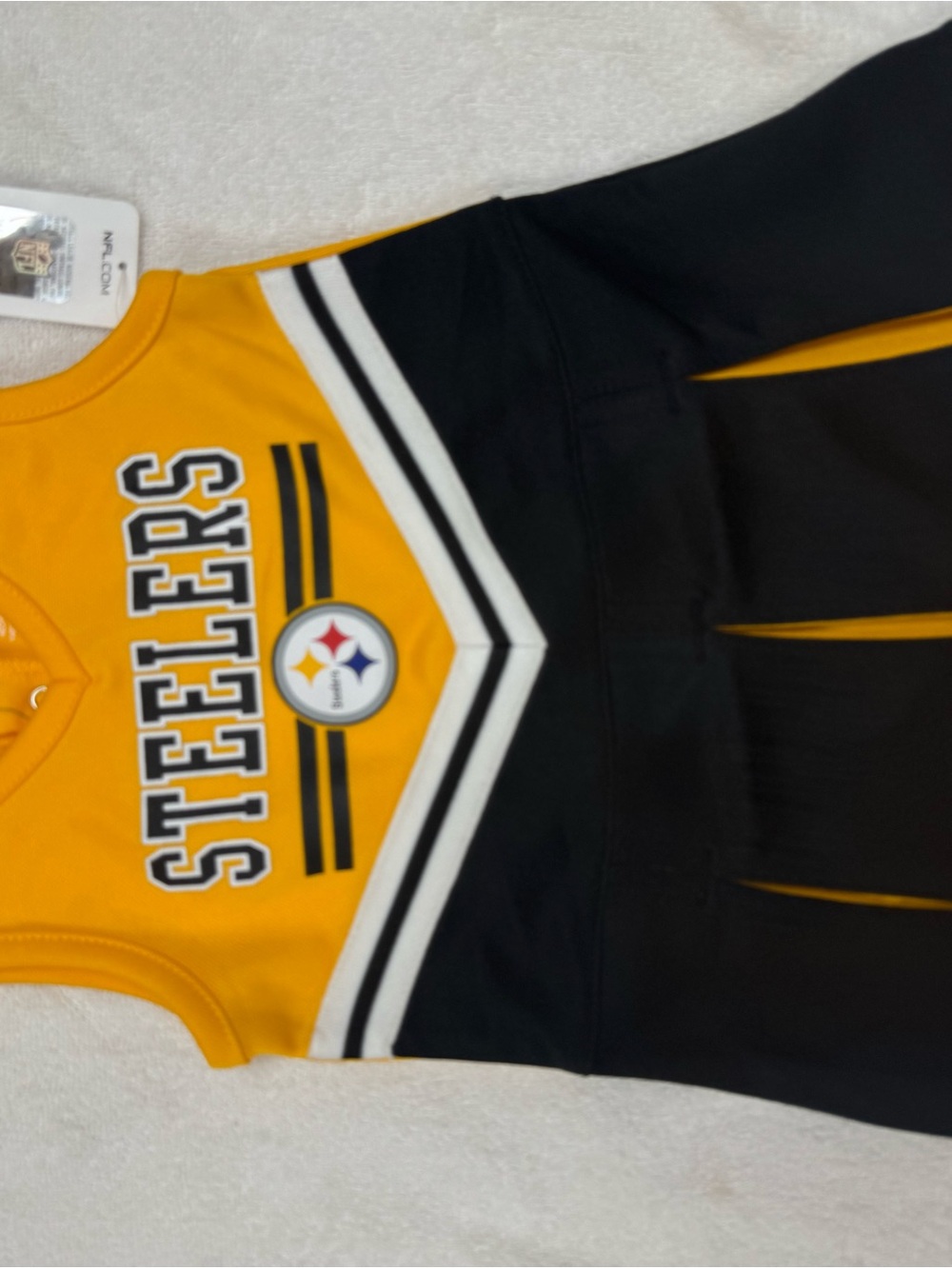 Pittsburgh Steelers Cheer Dress - Yellow & Black for 18 months.